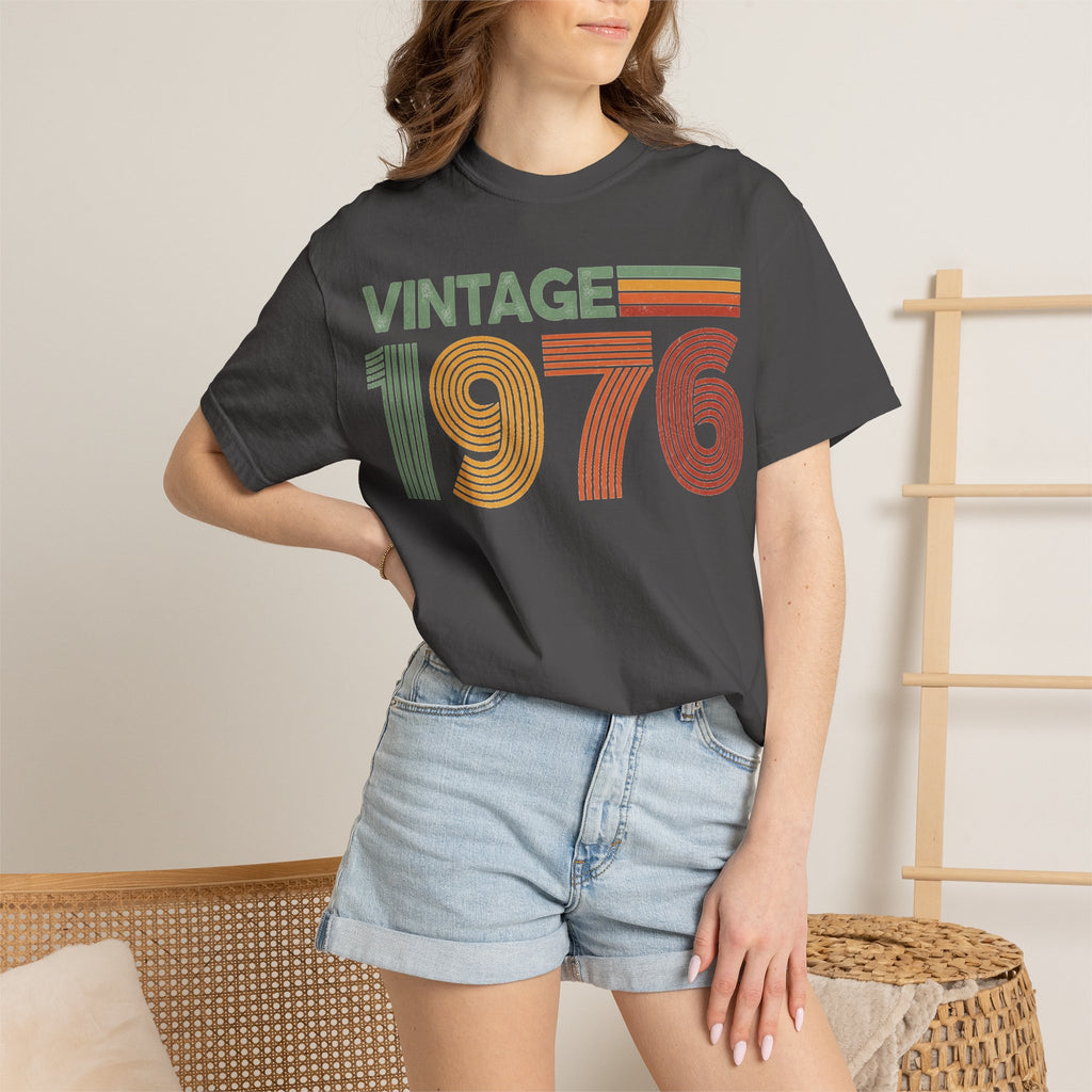 Vintage 1976 Classic Shirt, Seventies Stripe Birthday Tee, Born In 1976 Shirt, 50th Birthday Gift