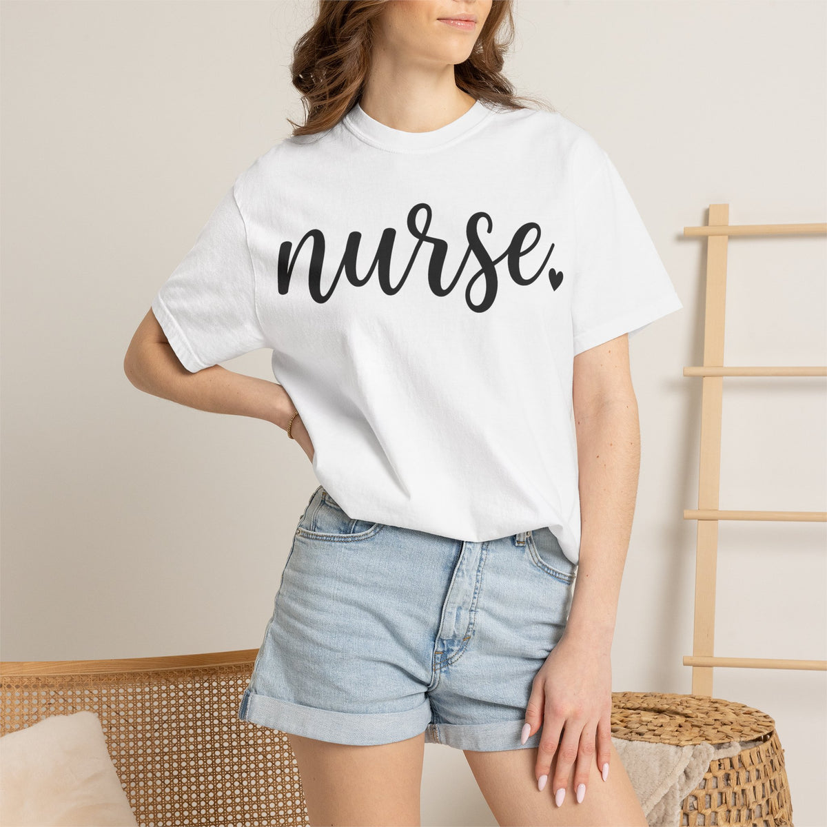 Nurse Script Heart Shirt, Bold Hand Lettered Nurse Tee, Minimal RN Shirt, Nurse Week Gift