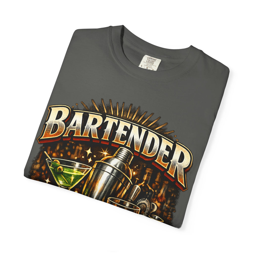 Bartender T-Shirt — "Bartender: Cheaper Than a Therapist" Vintage Bar Graphic Tee