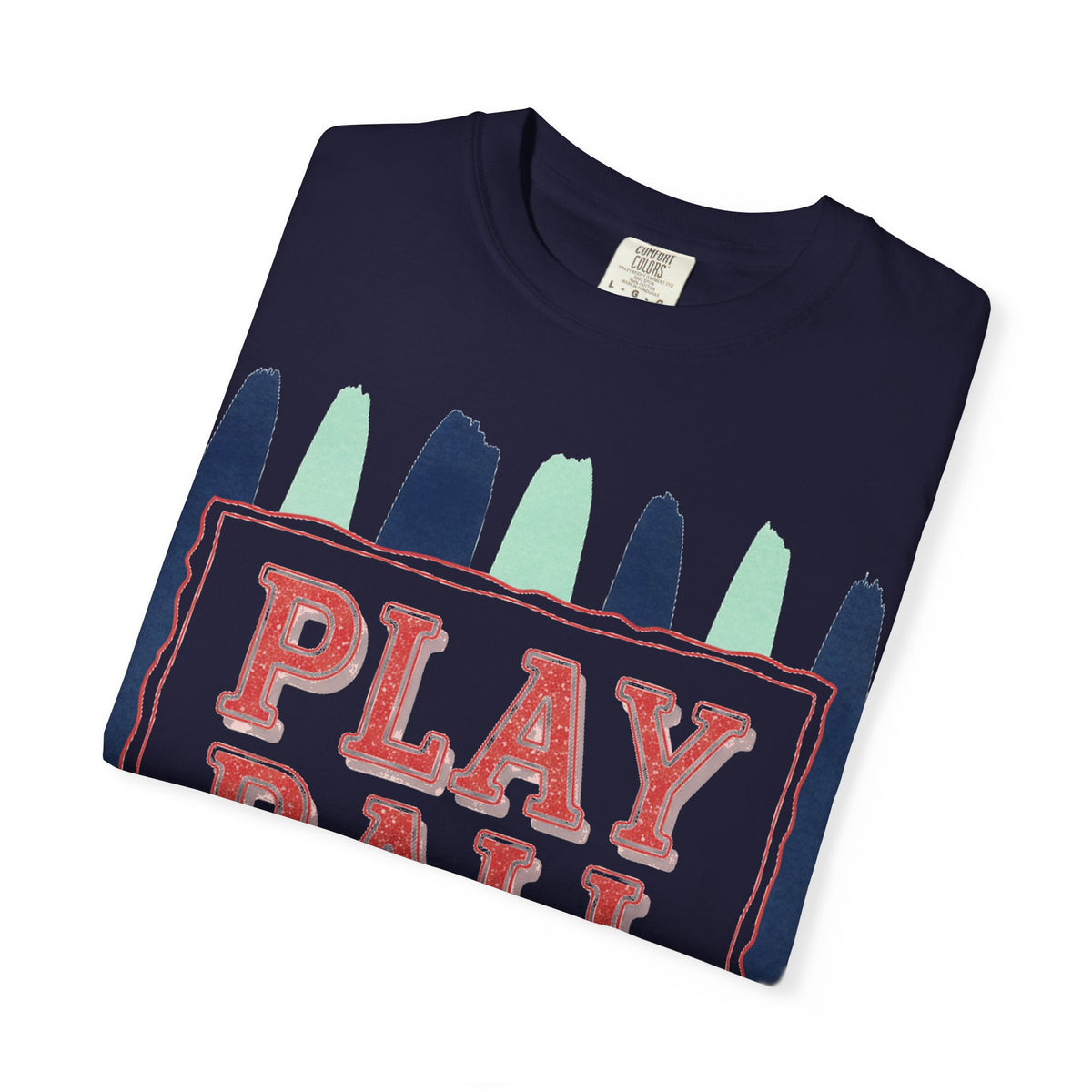 Play Ball Tall Stripe Shirt, Painted Baseball Panel Tee, Game Day Baseball Shirt, Sports Mom Gift