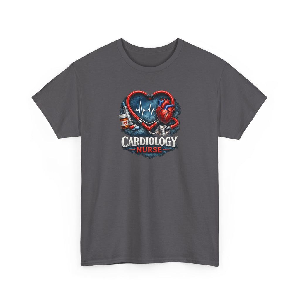 Cardiology Nurse T-Shirt — Heartbeat Stethoscope Design