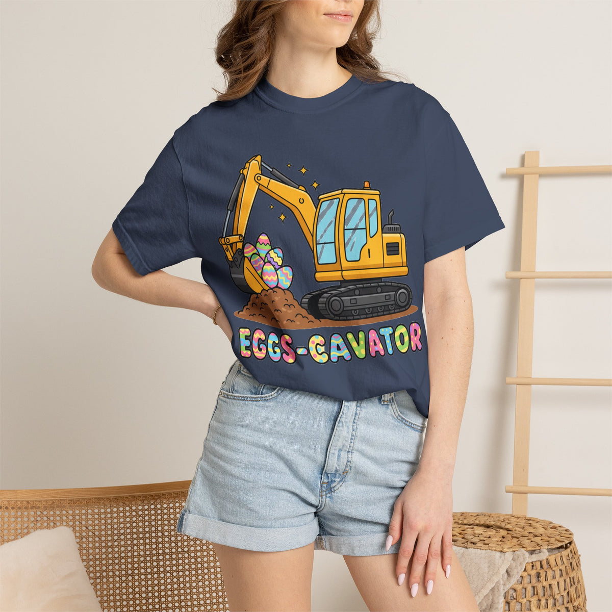 Eggs-Cavator Big Digger Shirt, Easter Excavator Tee, Construction Easter Shirt, Kids Easter Gift