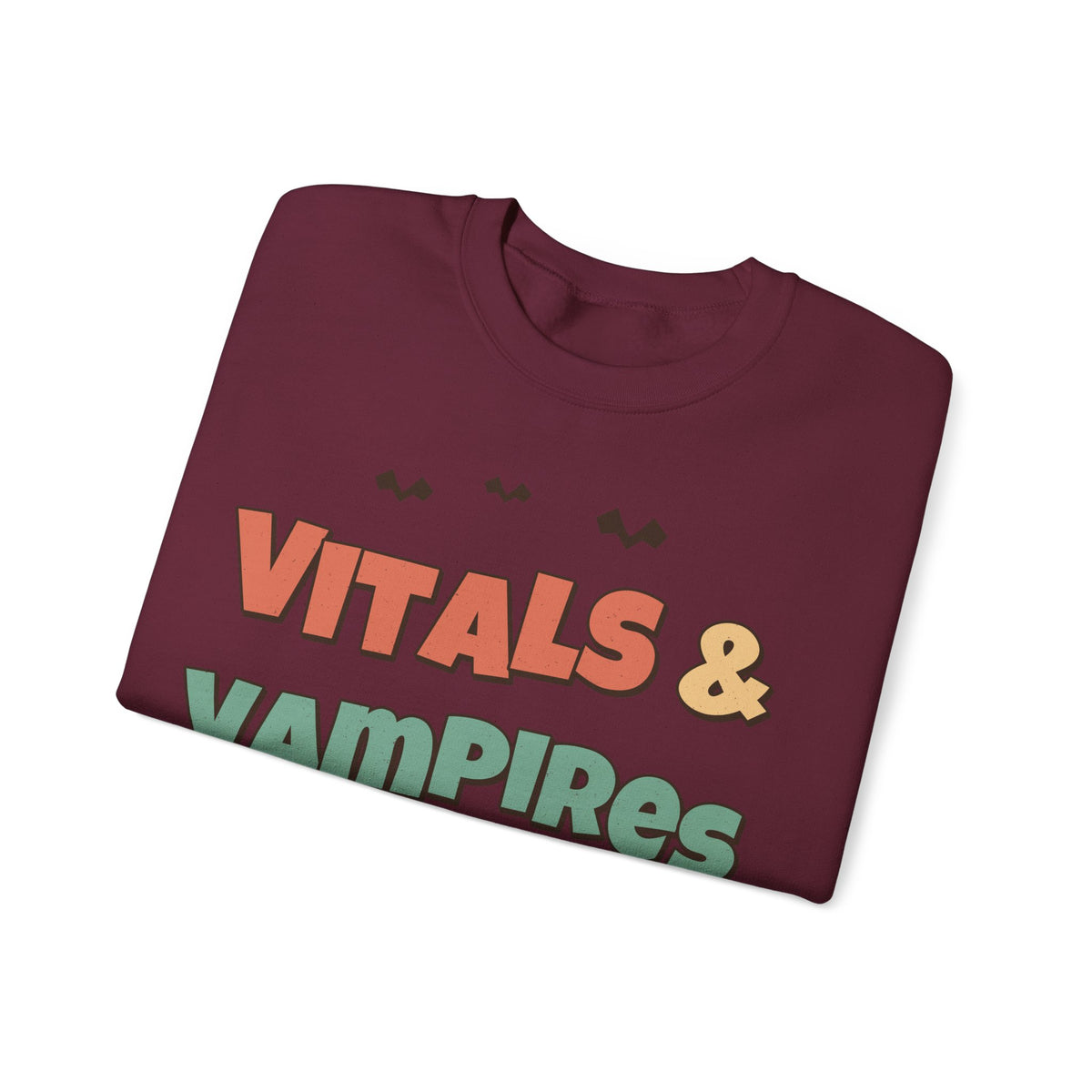 Nurse Halloween Sweatshirt Vitals & Vampires | Retro Nurse Halloween Sweatshirt | ER ICU Nurse Gift | Halloween 2026
