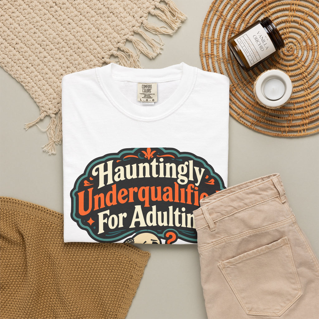 Hauntingly Underqualified For Adulting Halloween Shirt, Funny Skeleton Tee