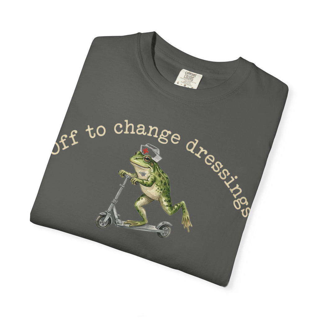 Off To Change Dressings Shirt, Funny Nurse Frog Scooter Tee, Wound Care RN Shirt, Nurse Gift