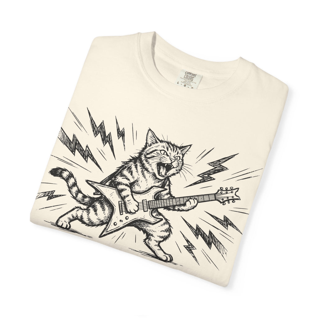 Rock Star Cat Shirt, Electric Guitar Cat Tee, Funny Heavy Metal Cat Shirt, Cat Lover Gift