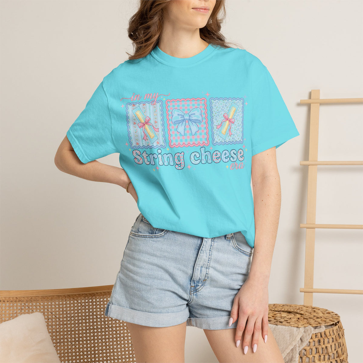 In My String Cheese Era Shirt, Coquette Bow Snack Tee, Funny Girl Dinner Shirt, Cute Gift