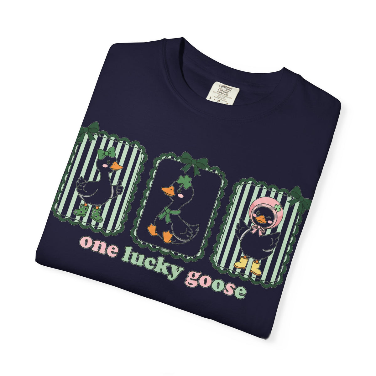 One Lucky Goose Tall Shirt, Three Panel Irish Goose Tee, Cute St Patricks Day Shirt, Shamrock Gift