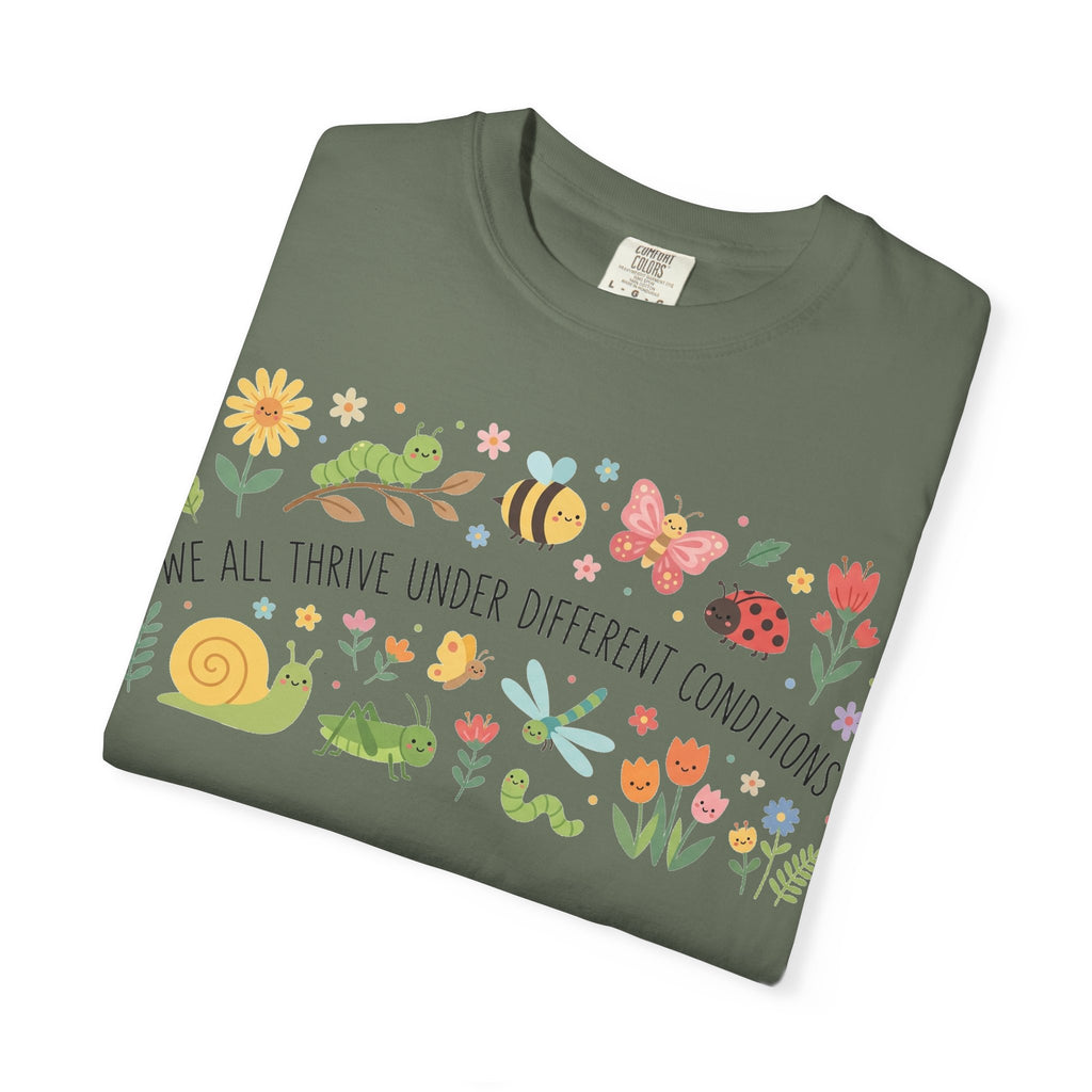 We All Thrive Under Different Conditions Shirt, Neurodiversity Garden Tee, Inclusion Teacher Shirt, SPED Gift