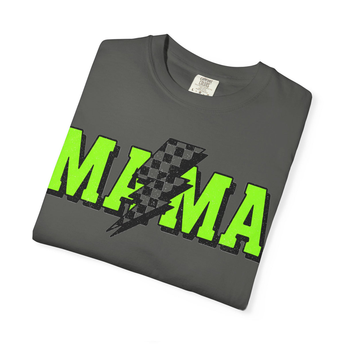Mama Checkered Bolt Shirt, Green Lightning Mom Tee, Edgy Mama Shirt, Mothers Day Gift