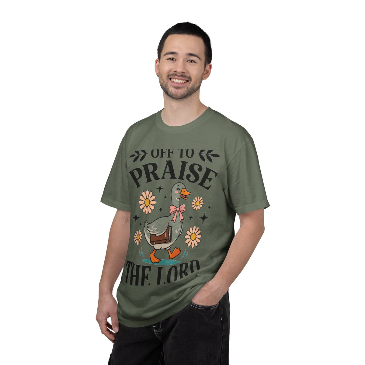 Off To Praise The Lord Shirt, Funny Christian Goose Tee, Daisy Church Shirt, Faith Gift
