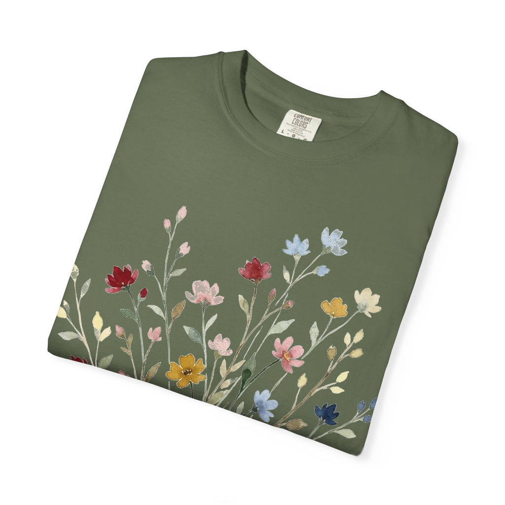 Watercolor Wildflower Spray Shirt, Painted Meadow Bouquet Tee, Cottagecore Floral Shirt, Garden Gift