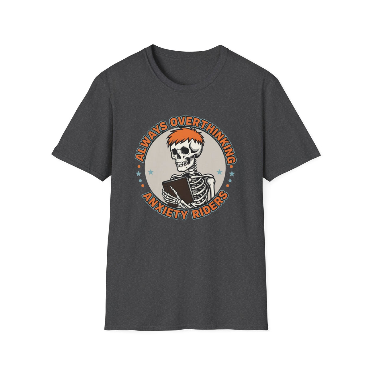 Always Overthinking Anxiety Riders T-Shirt — Retro Skull Graphic Tee for Anxious Overthinkers