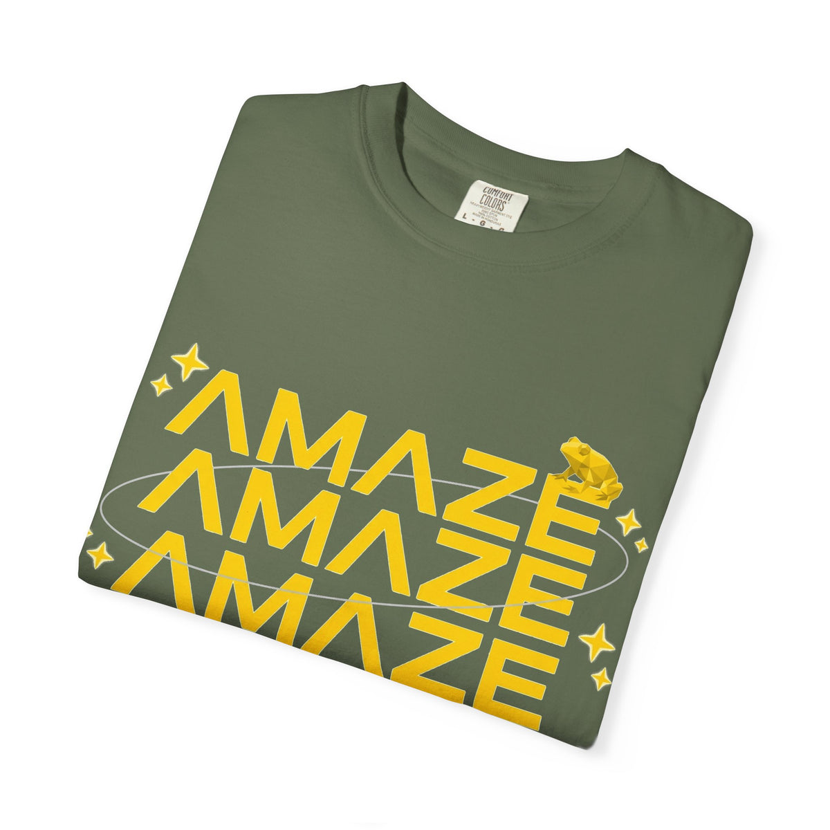 Amaze Amaze Amaze Shirt, Retro Stacked Type Tee, Tiny Frog Graphic Shirt, Funny Minimal Gift