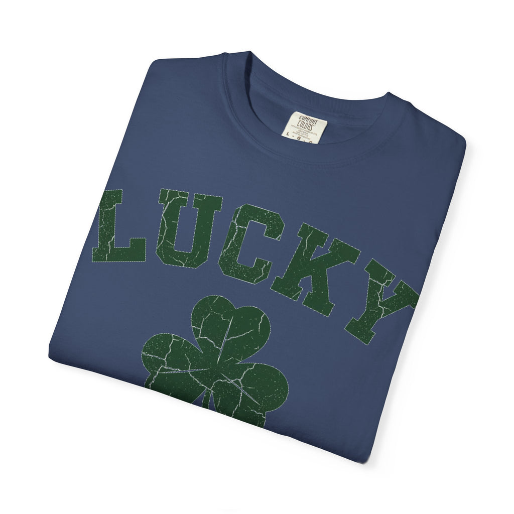 Lucky Big Shamrock Shirt, Bold Varsity Clover Tee, St Patricks Day Shirt, Irish Gift