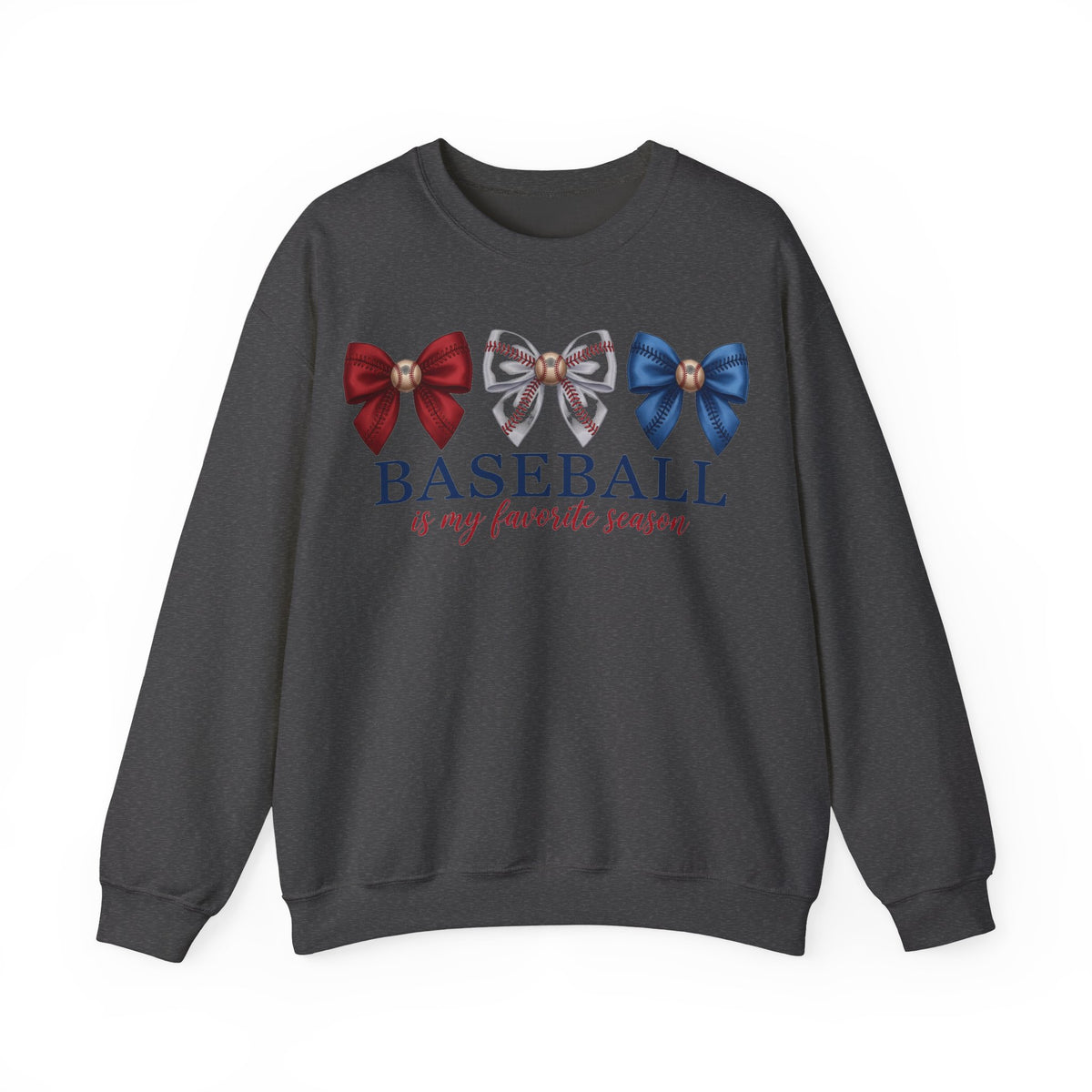 Baseball Is My Favorite Season Sweatshirt, Coquette Baseball Bows Sweatshirt, Baseball Mom Sweatshirt, Game Day Sweatshirt, Softball Mom Gif