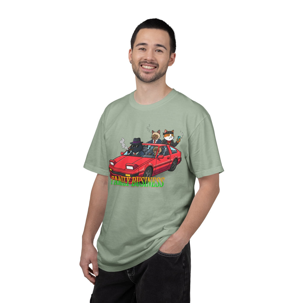 Family Business T-Shirt — Retro Car with Fox Crew Graphic