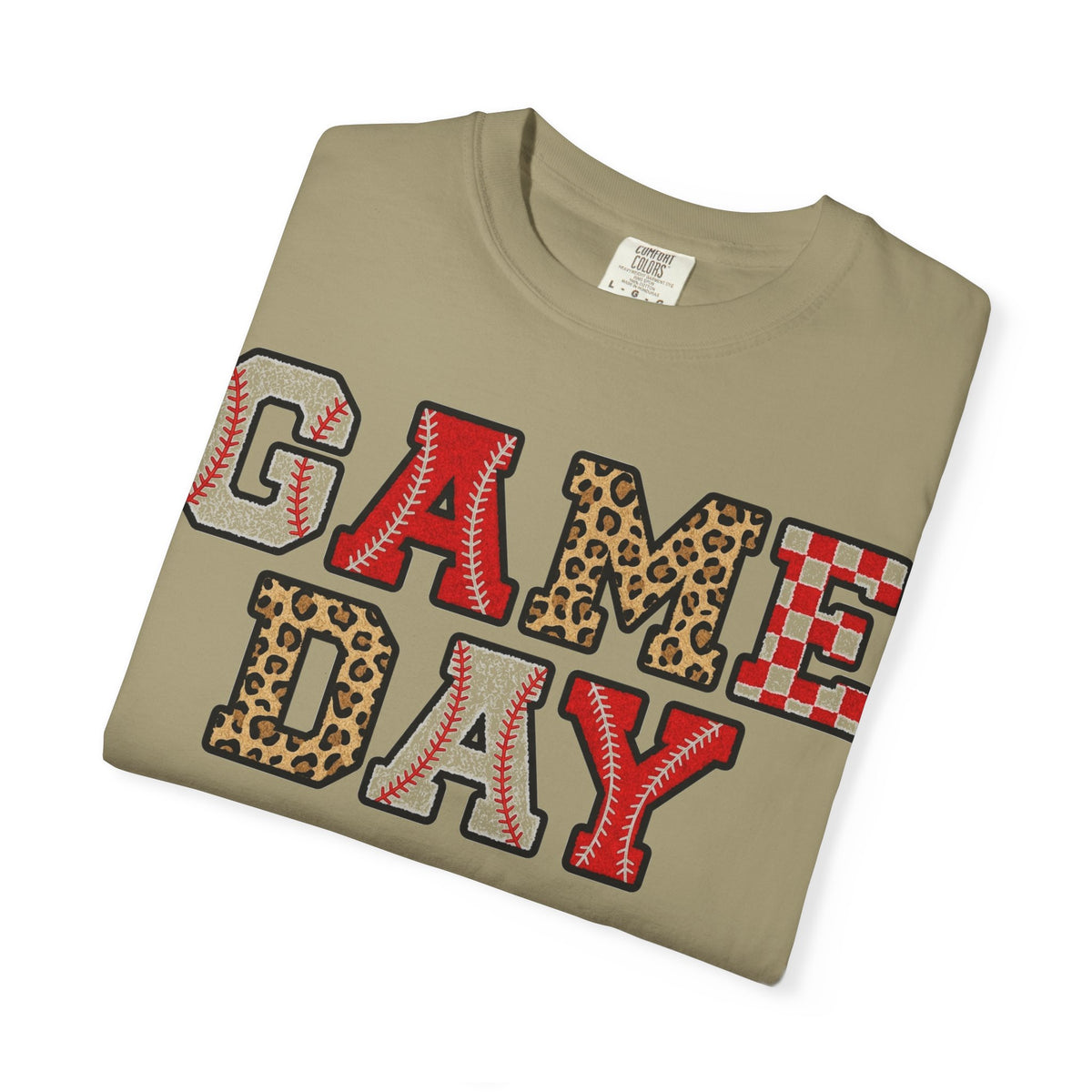 Game Day Varsity Patch Shirt, Baseball Leopard Letter Tee, Sports Mom Shirt, Baseball Mom Gift