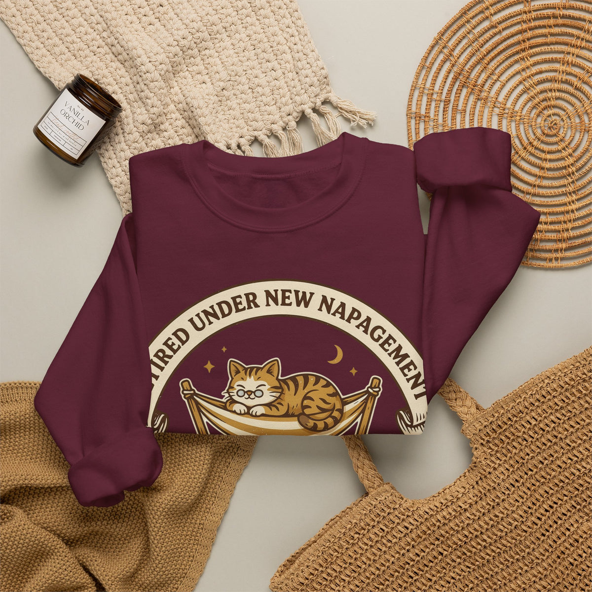 Funny Retirement Sweatshirt Retired Under New Napagement | Retirement Pun Sweatshirt | Retired Cat Nap Sweatshirt | Retiree Gift