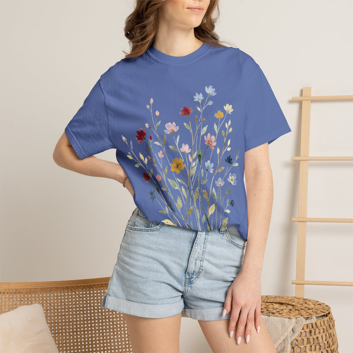 Watercolor Wildflower Spray Shirt, Painted Meadow Bouquet Tee, Cottagecore Floral Shirt, Garden Gift