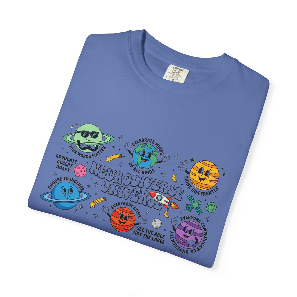 Neurodiverse Universe Wide Shirt, Autism Acceptance Planets Tee, Inclusion Teacher Shirt, SPED Gift