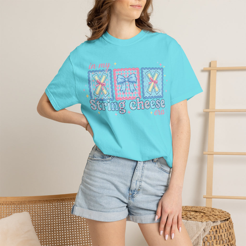 In My String Cheese Era Bow Shirt, Pastel Coquette Snack Tee, Funny Cheese Lover Shirt, Cute Gift