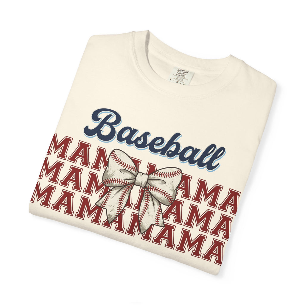 Baseball Mama Shirt, Stacked Varsity Mama Tee, Baseball Bow Mom Shirt, Game Day Baseball Mom Gift