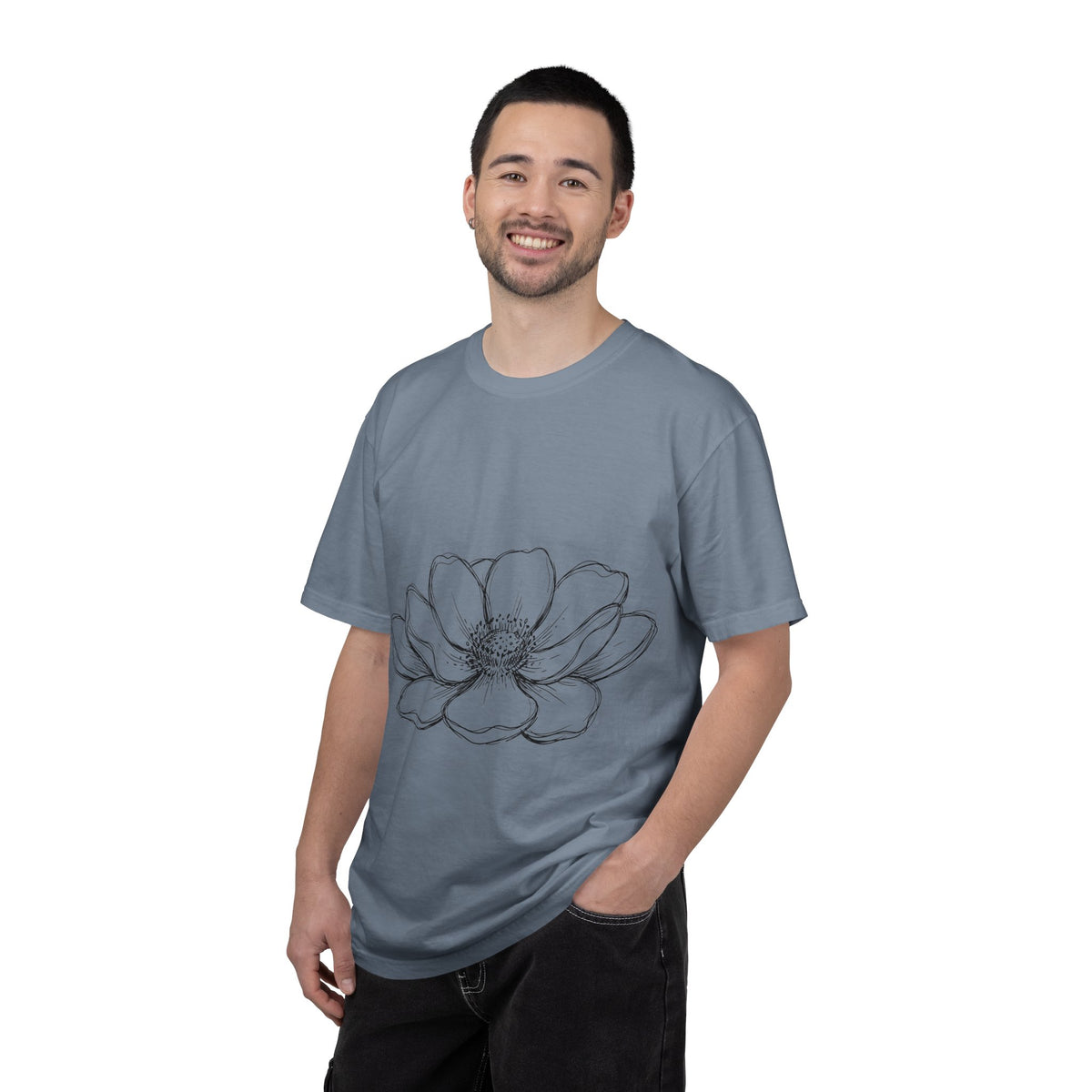 Anemone Flower Line Art Shirt, Minimal Botanical Drawing Tee, Single Bloom Shirt, Plant Lover Gift