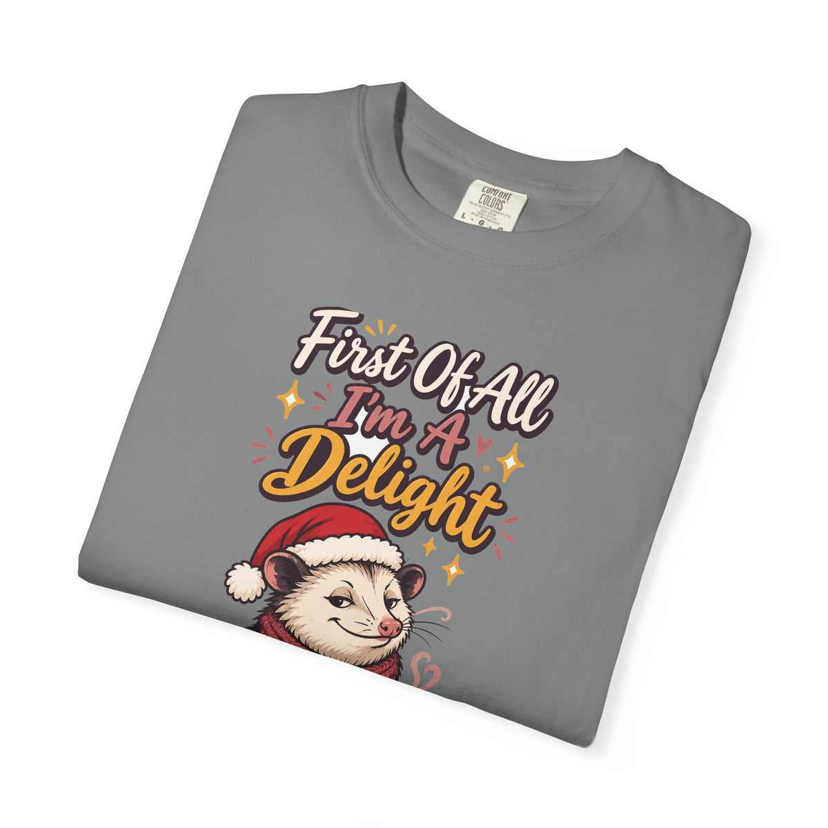 Sarcastic Gift First Of All I'm A Delight Ornament Mug Shirt Funny Christmas Gift for Coworker Sister Friend Opossum