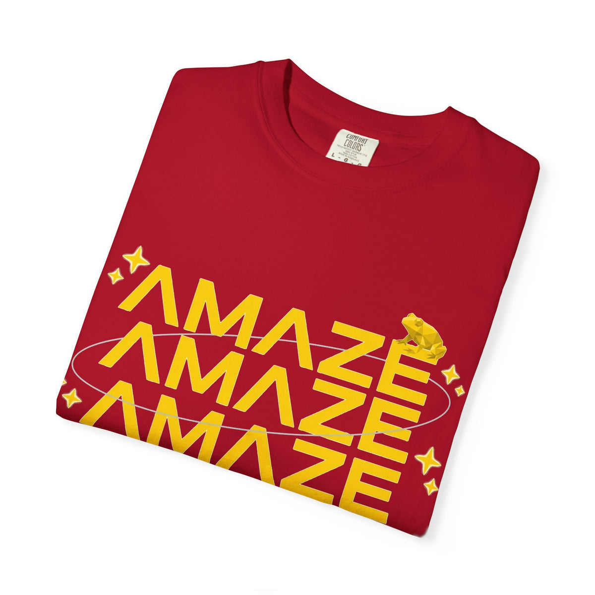 Amaze Amaze Amaze Shirt, Retro Stacked Type Tee, Tiny Frog Graphic Shirt, Funny Minimal Gift