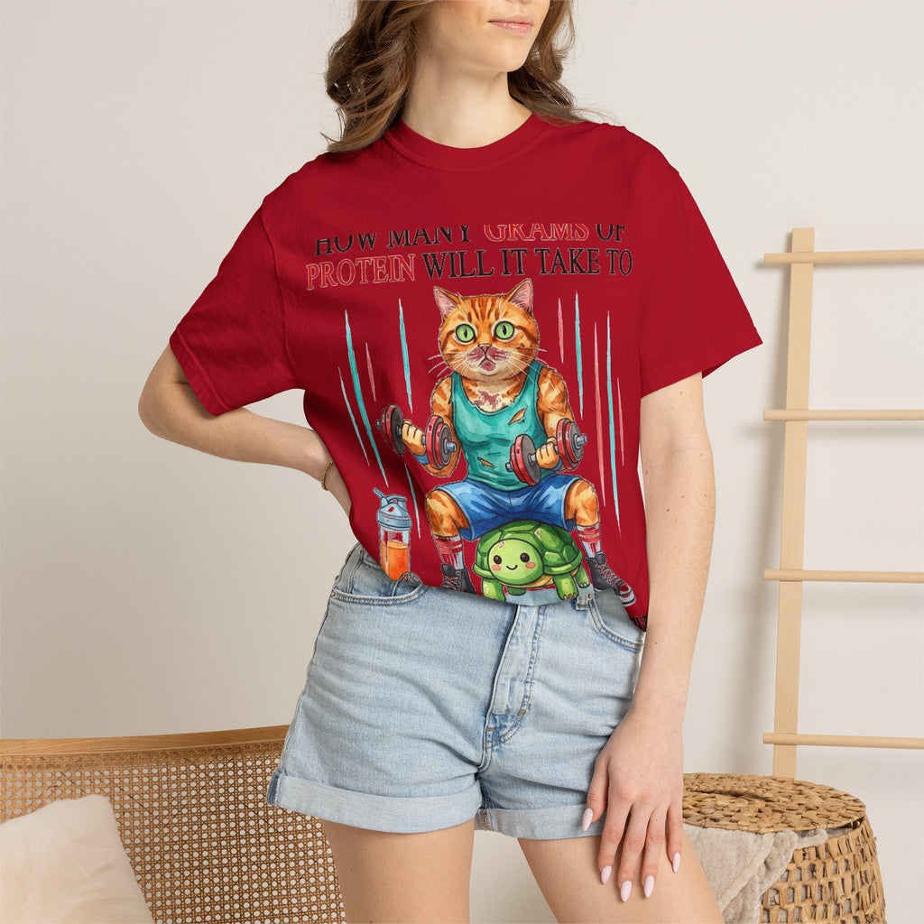 How Many Grams Of Protein Will It Take To Restore The Light In My Eyes Shirt, Funny Gym Cat Tee, Burnout Humor Shirt, Lifter Gift