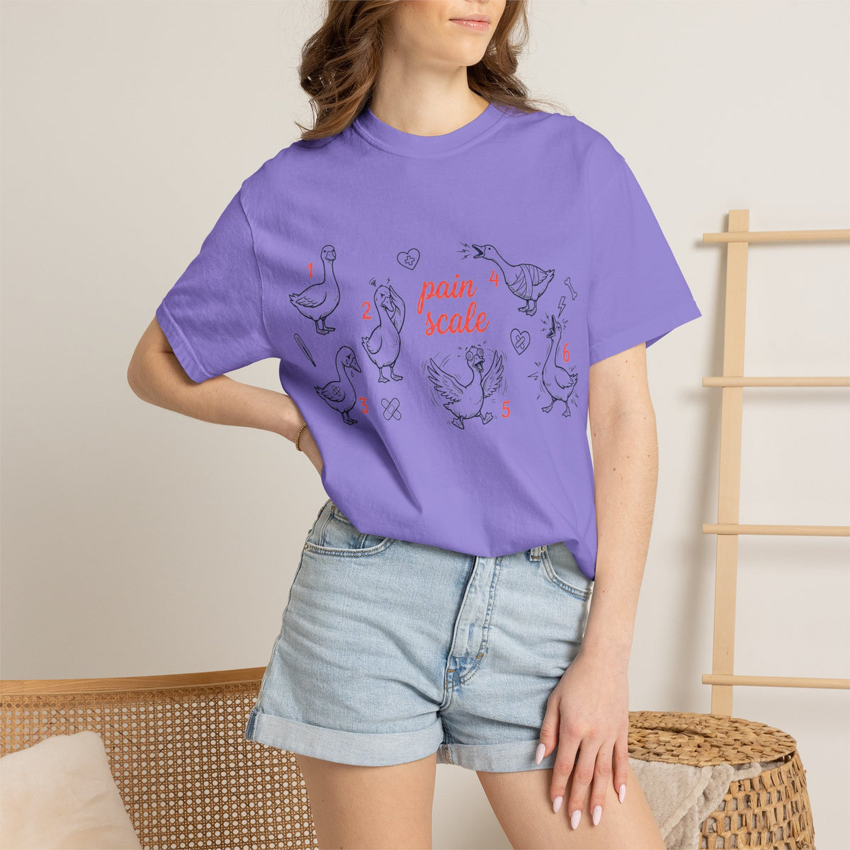 Goose Pain Scale Shirt, Funny Nurse Pain Chart Tee, 1 to 10 Goose Shirt, RN Gift