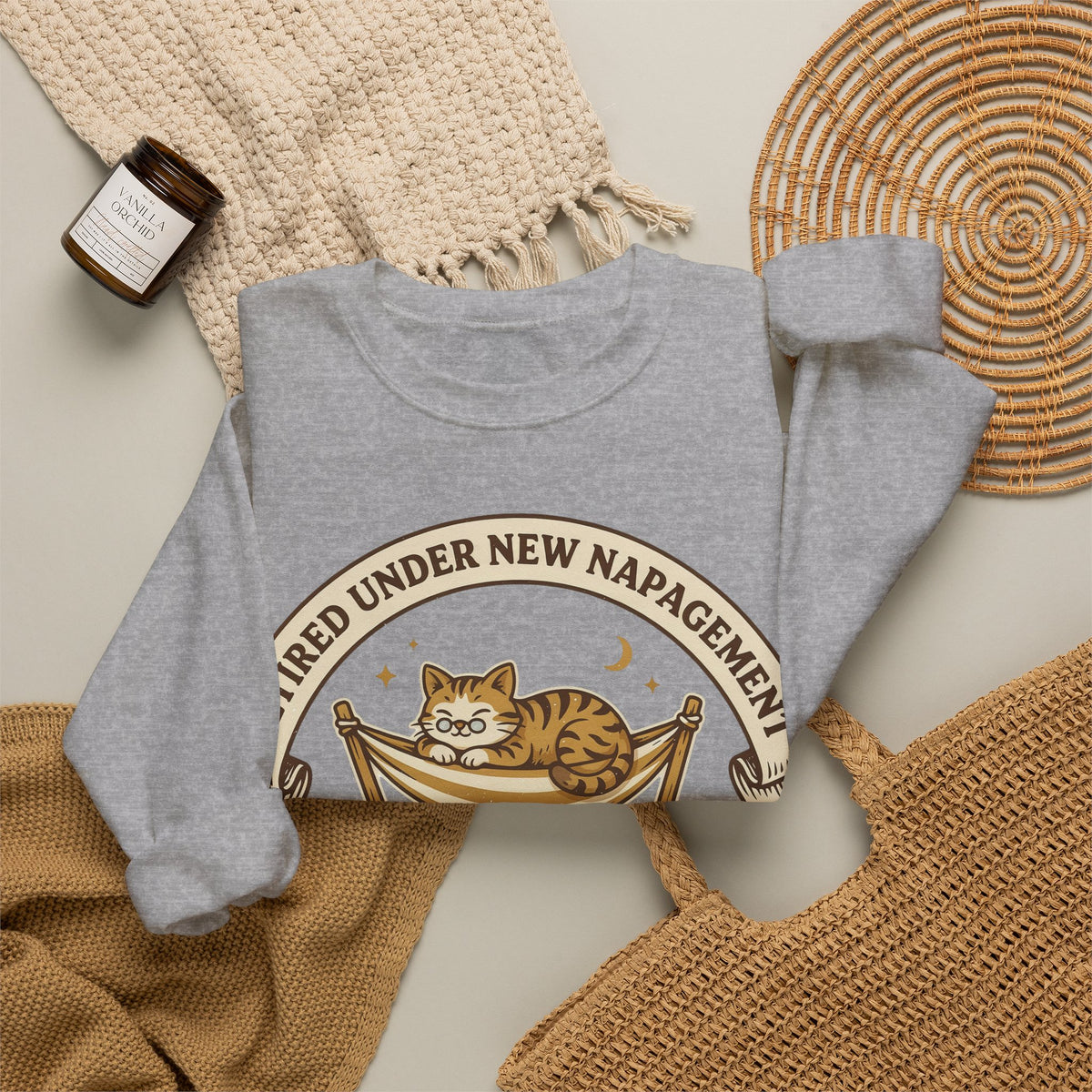 Funny Retirement Sweatshirt Retired Under New Napagement | Retirement Pun Sweatshirt | Retired Cat Nap Sweatshirt | Retiree Gift