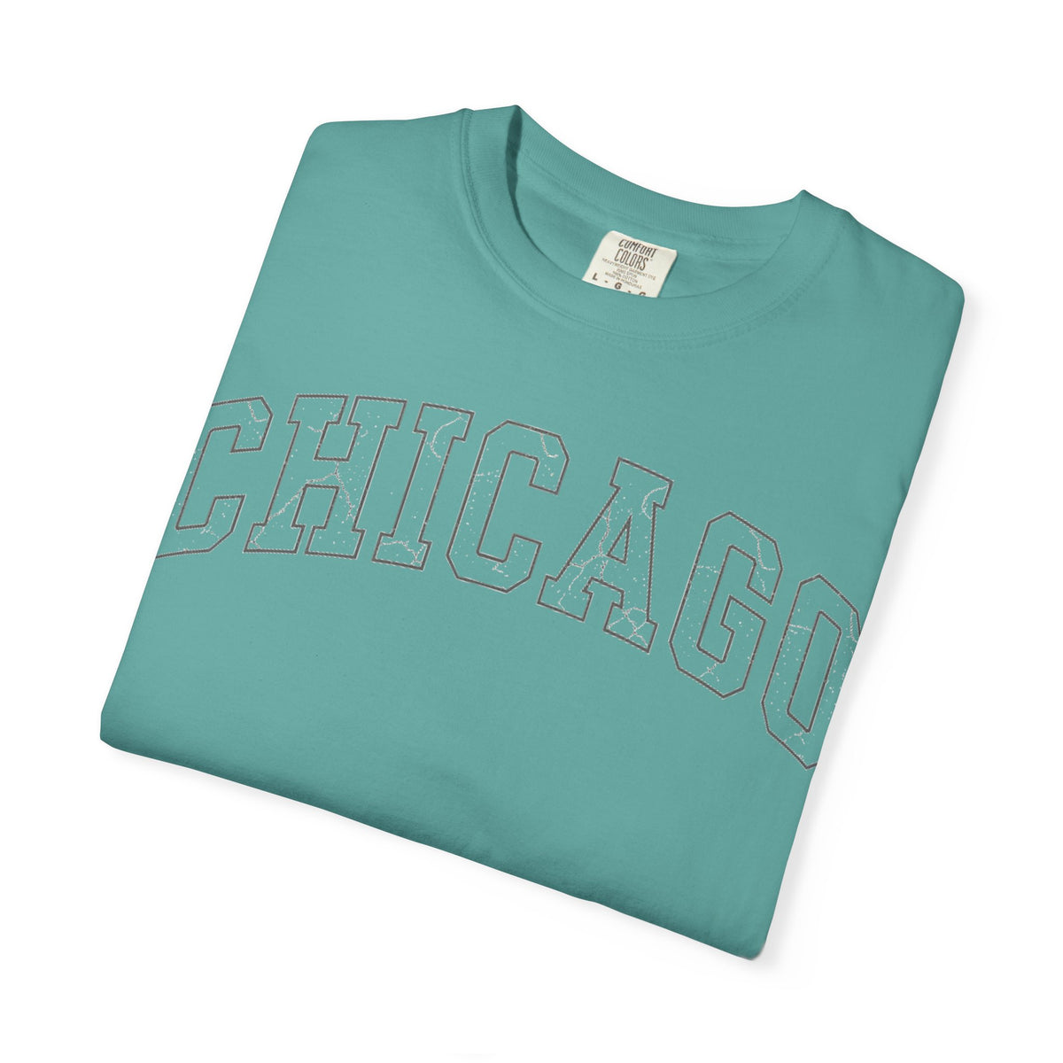 Chicago Outline Varsity Shirt, Minimal Distressed Chicago Tee, Windy City Shirt, Chicago Gift