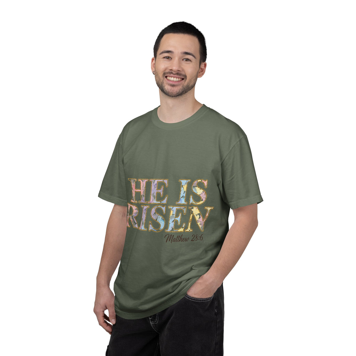 He Is Risen Shirt, Matthew 28:6 Easter Tee, Watercolor Christian Easter Shirt, Faith Gift