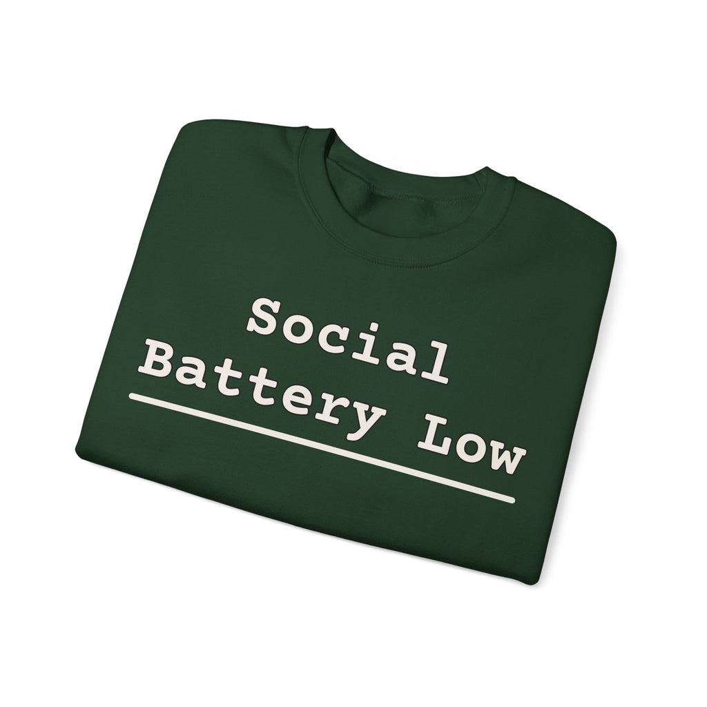Introvert Sweatshirts For Men Social Battery Low | Funny Introvert Sweatshirt | Sarcastic Quote Sweatshirt | Gift