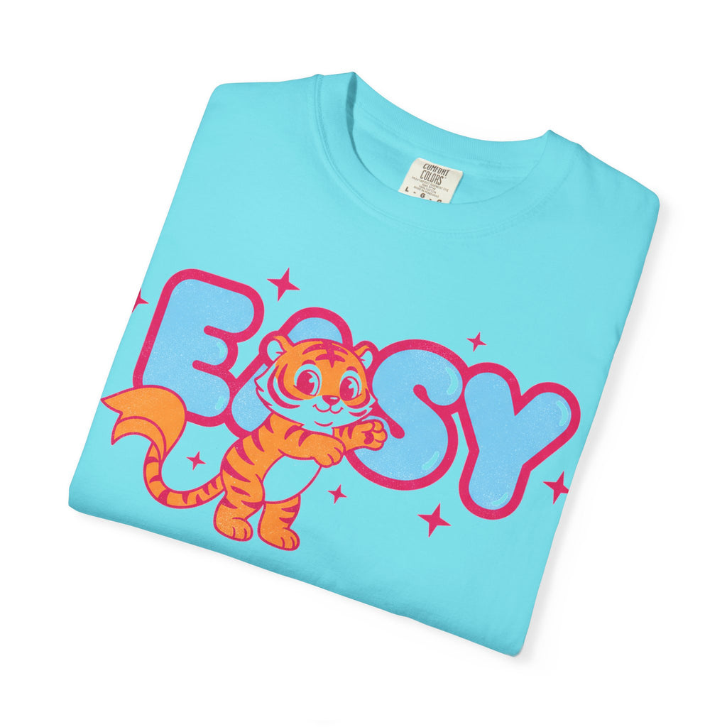 Easy Tiger Centre Cub Shirt, Y2K Retro Bubble Tiger Tee, Pink Sparkle Shirt, Funny Flirty Gift