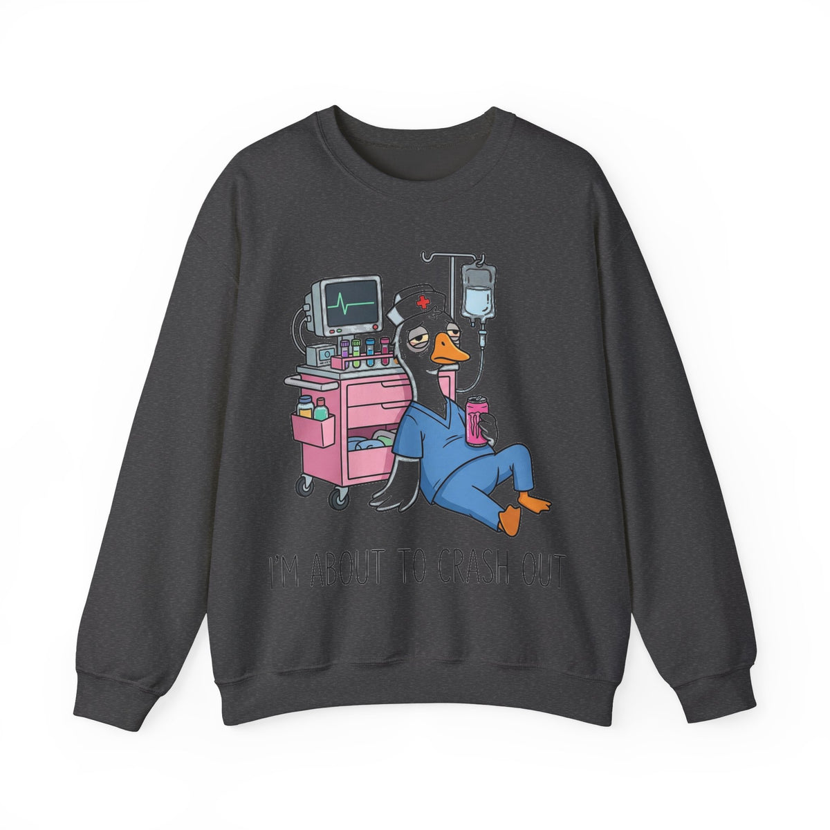 I'm About To Crash Out Nurse Goose Sweatshirt, Funny Burnt Out Nurse Sweatshirt, Night Shift Nurse Gift, Sarcastic RN Humor Sweatshirt, Goos