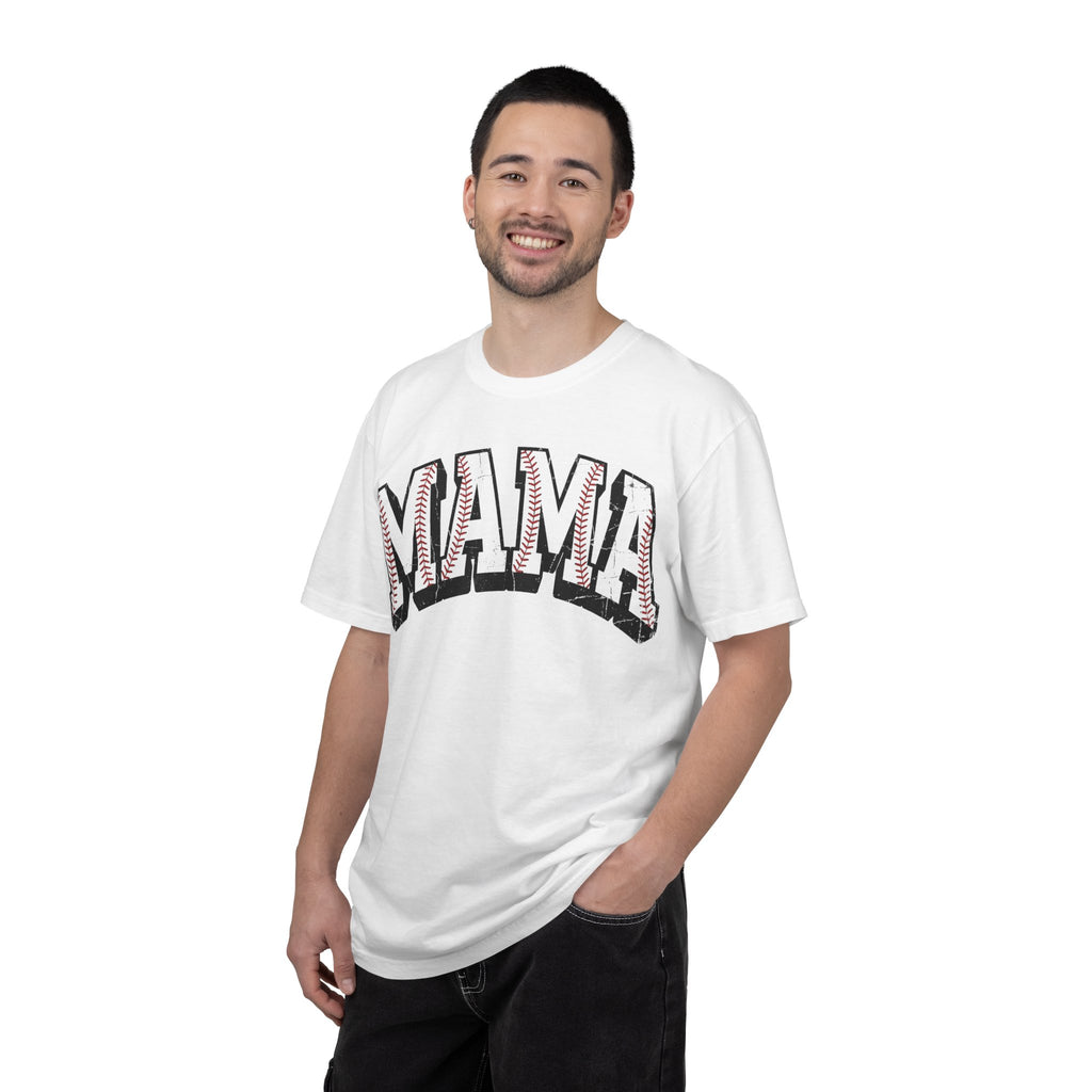 Baseball Mama Shirt, Distressed Baseball Stitch Varsity Tee, Baseball Mom Shirt, Game Day Gift