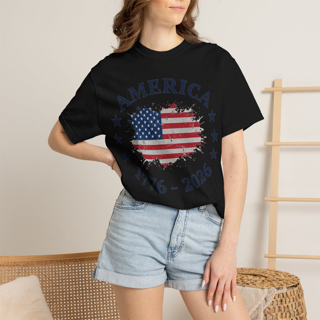America 1776 2026 Shirt, Distressed Flag Oval Tee, Patriotic 250th Anniversary Shirt, Fourth Of July Gift