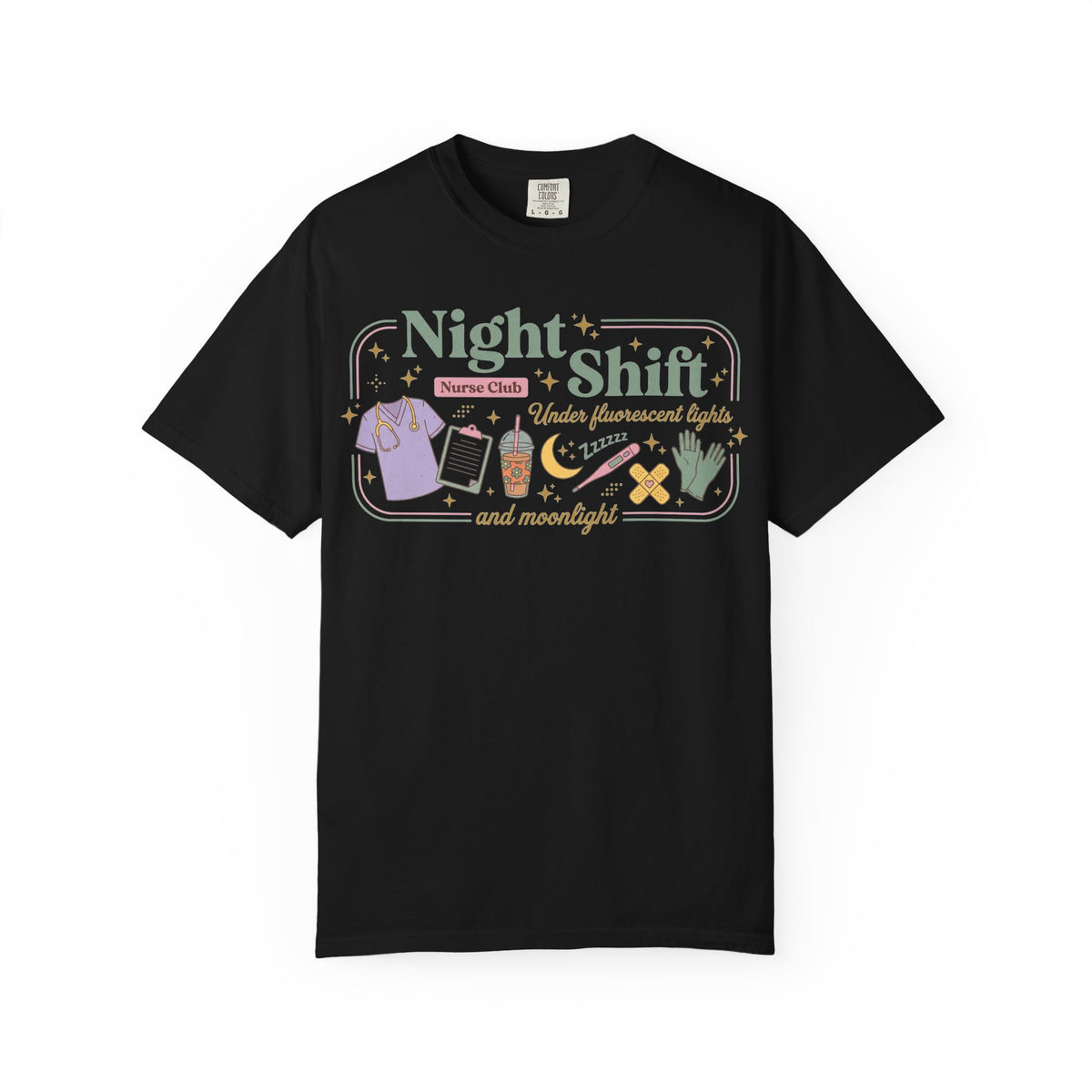 Night Shift Nurse Club Shirt, Under Fluorescent Lights And Moonlight Tee, Cute Night Nurse Shirt, RN Gift