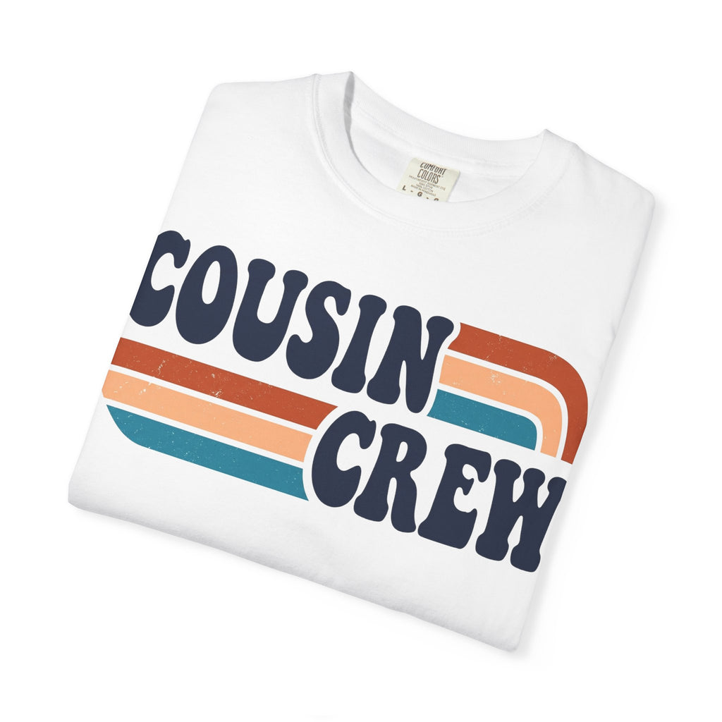 Cousin Crew Rainbow Stripe Shirt, Retro Family Reunion Tee, Matching Cousins Shirt, Family Gift