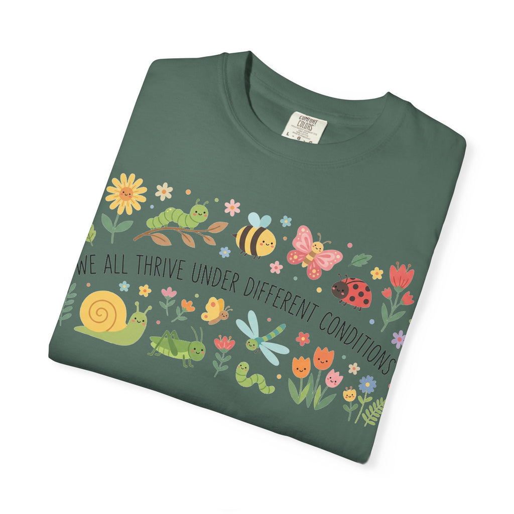 We All Thrive Under Different Conditions Shirt, Neurodiversity Garden Tee, Inclusion Teacher Shirt, SPED Gift