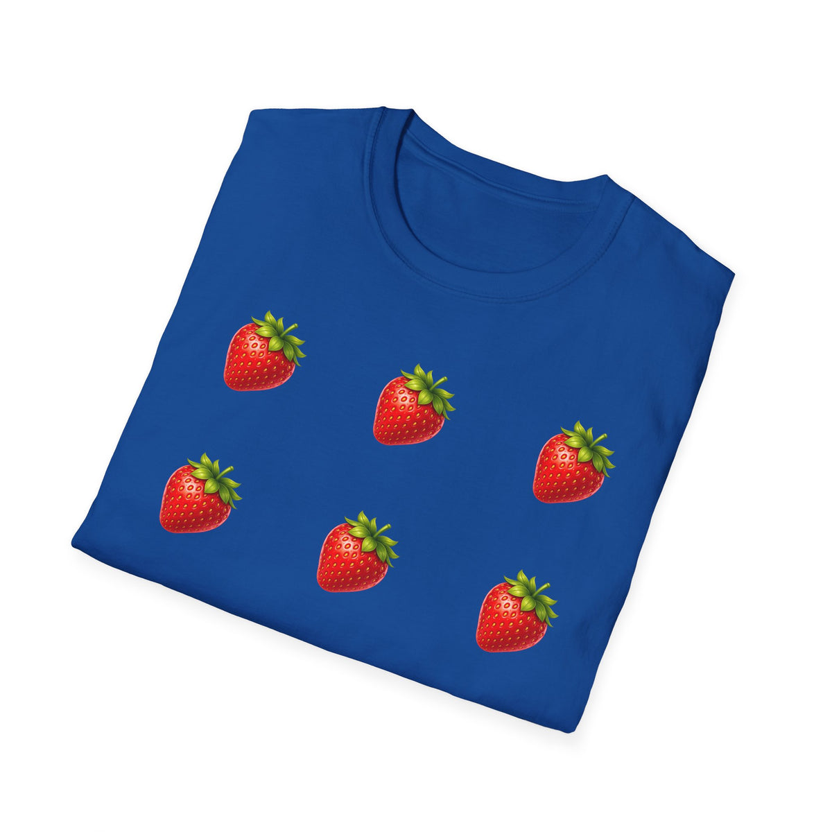 Strawberry Grid T-Shirt — Cute Retro Fruit Pattern Tee
