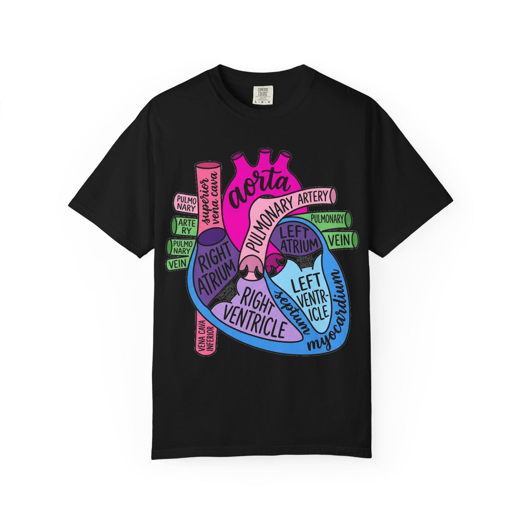 Anatomical Heart Diagram Shirt, Labelled Cardiac Anatomy Tee, Cardiology Nurse Shirt, Med Student Gift