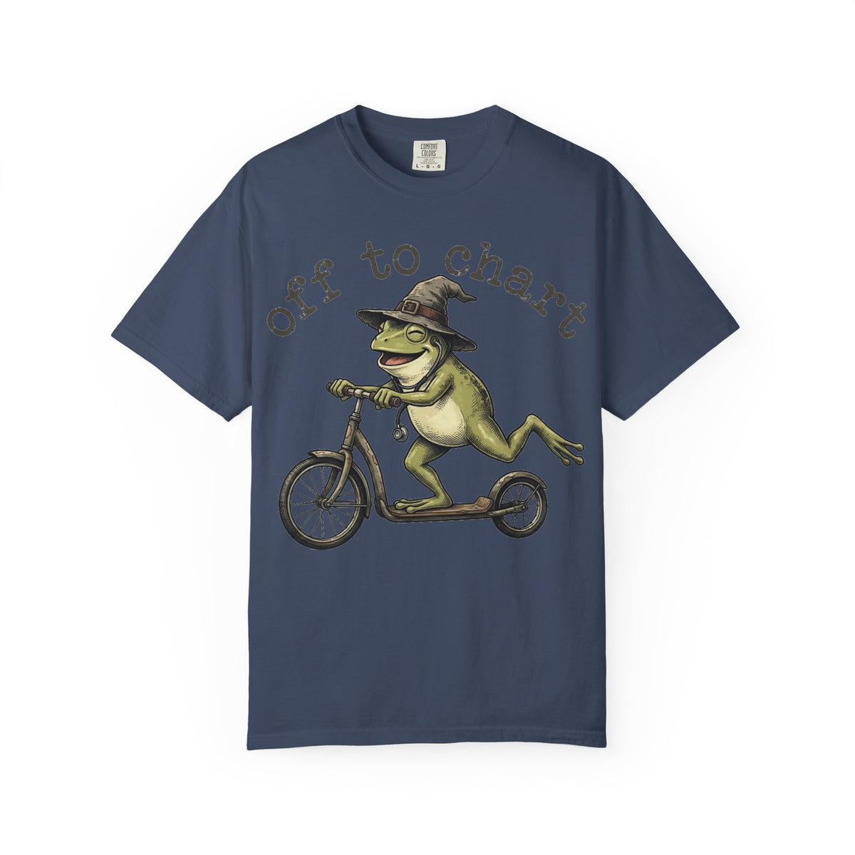Off To Chart Grinning Frog Shirt, Nurse Frog Scooter Tee, Funny Charting Shirt, RN Gift