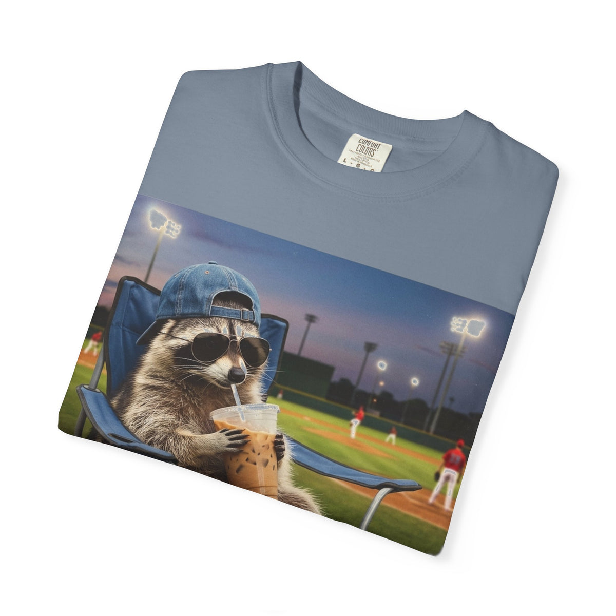 I Live Here Now Baseball Raccoon Shirt, Funny Sports Parent Tee, Iced Coffee Raccoon Shirt, Baseball Mom Gift
