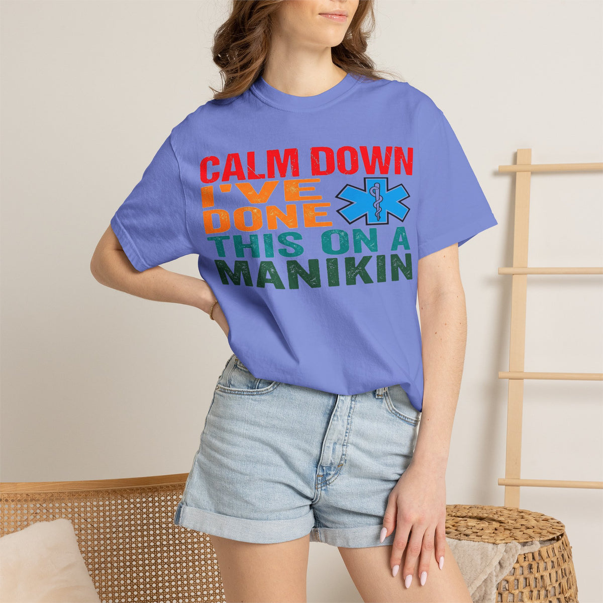 Calm Down I've Done This On A Manikin Bold Shirt, Funny EMT Tee, Nursing Student Humor Shirt, EMS Gift