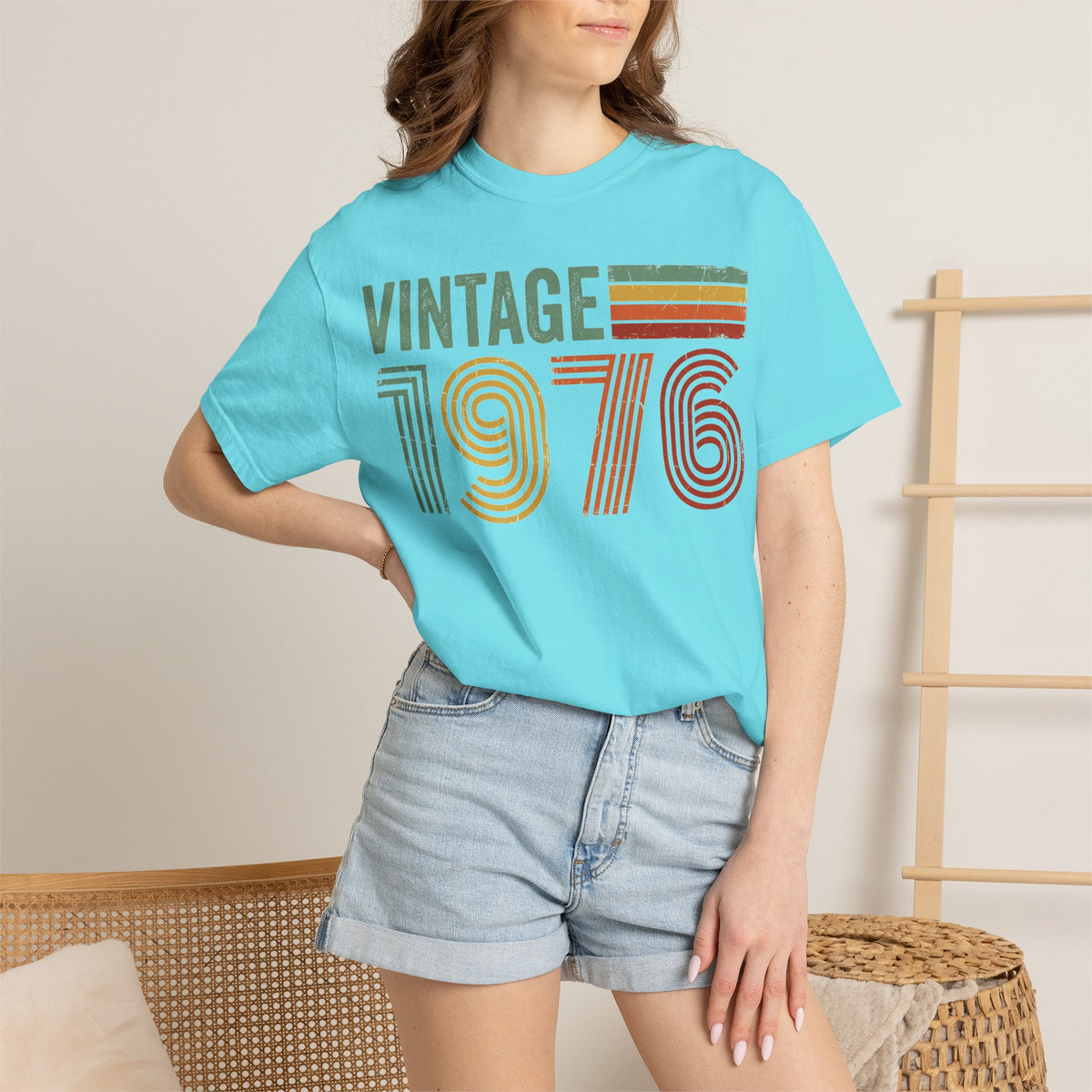 Vintage 1976 Shirt, Retro Stripe 50th Birthday Tee, Born In 1976 Shirt, Birthday Gift