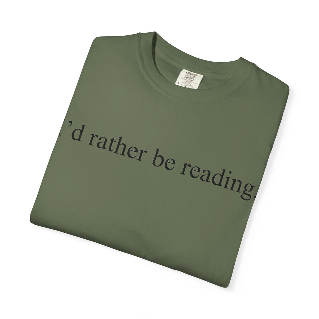 I'd Rather Be Reading Classic Shirt, Serif Book Lover Tee, Simple Bookworm Shirt, Reader Gift